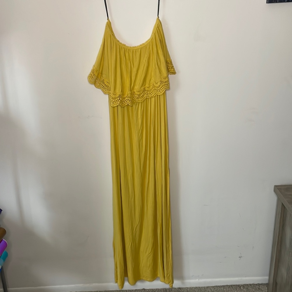 Yellow Strapless Maxi Dress